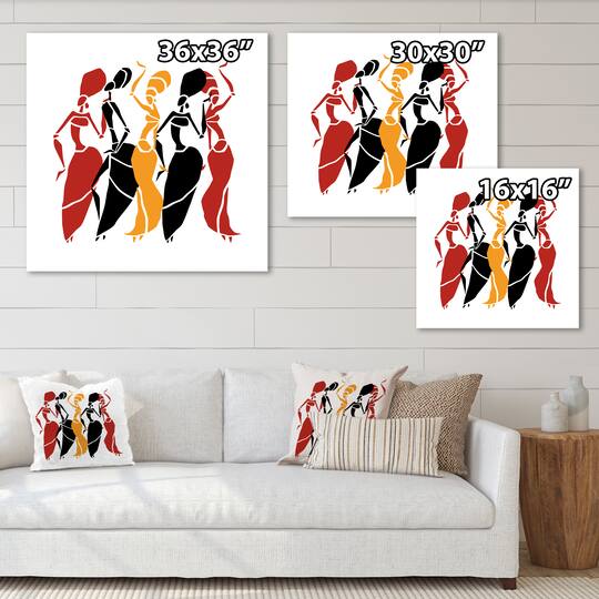 Designart - Beautiful Dancers African American Silhouettes